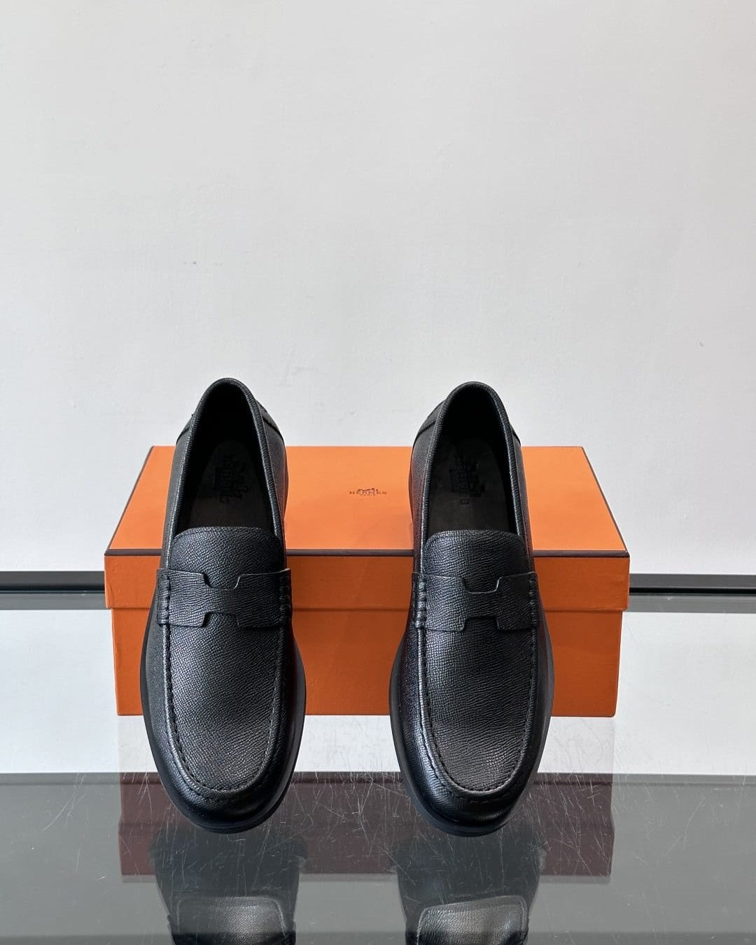 Hermès - Ancora Loafers in Black Epsom Calfskin with Tonal H Cut-Out Detail
