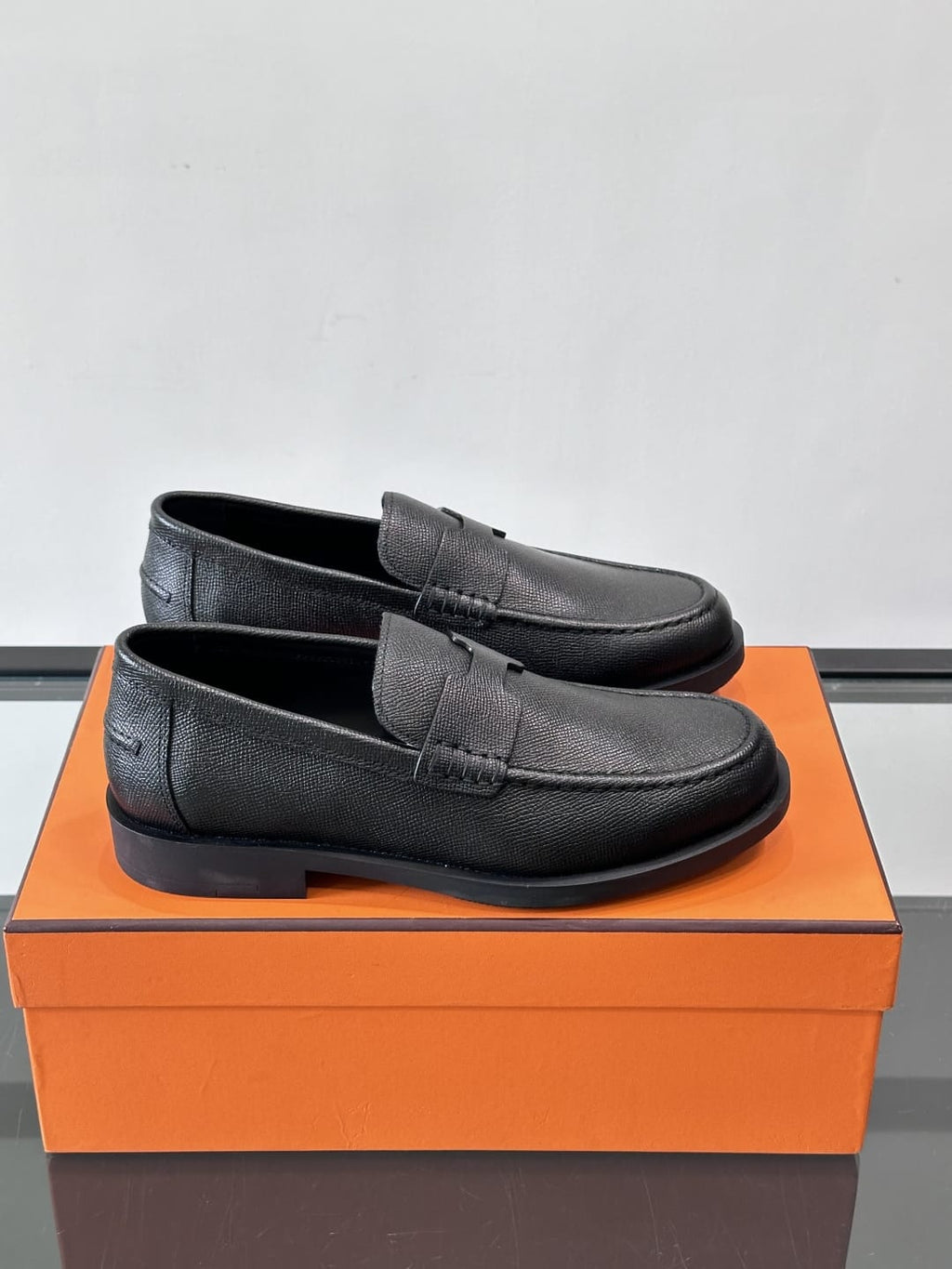 Hermès - Ancora Loafers in Black Epsom Calfskin with Tonal H Cut-Out Detail
