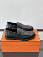 Hermès - Ancora Loafers in Black Epsom Calfskin with Tonal H Cut-Out Detail