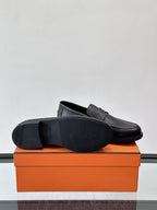 Hermès - Ancora Loafers in Black Epsom Calfskin with Tonal H Cut-Out Detail