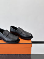 Hermès - Ancora Loafers in Black Epsom Calfskin with Tonal H Cut-Out Detail
