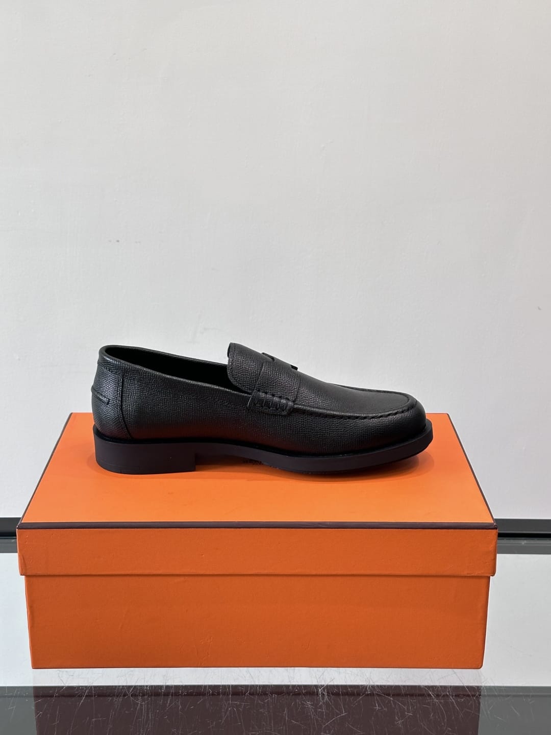 Hermès - Ancora Loafers in Black Epsom Calfskin with Tonal H Cut-Out Detail