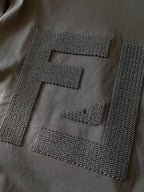 Fendi - FF Embossed Knit-Patch T-Shirt in Charcoal Grey