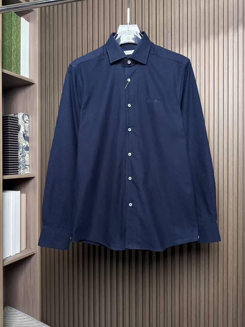 Loro Piana - André Shirt in Deep Navy André Cotton-Cashmere Blend