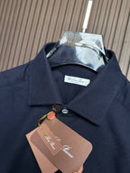 Loro Piana - André Shirt in Deep Navy André Cotton-Cashmere Blend