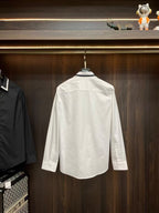 Dior - Bee Embroidery Slim-Fit Shirt in White Cotton Poplin with Contrast Collar