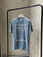 Dior - "Les Fleurs du Mal" Graphic T-Shirt in Slate Blue Vintage-Wash Cotton