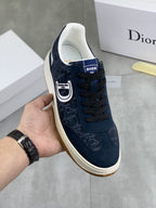 Dior - B57 Low-Top Sneaker in Navy Blue Dior Oblique Jacquard and Smooth Calfskin