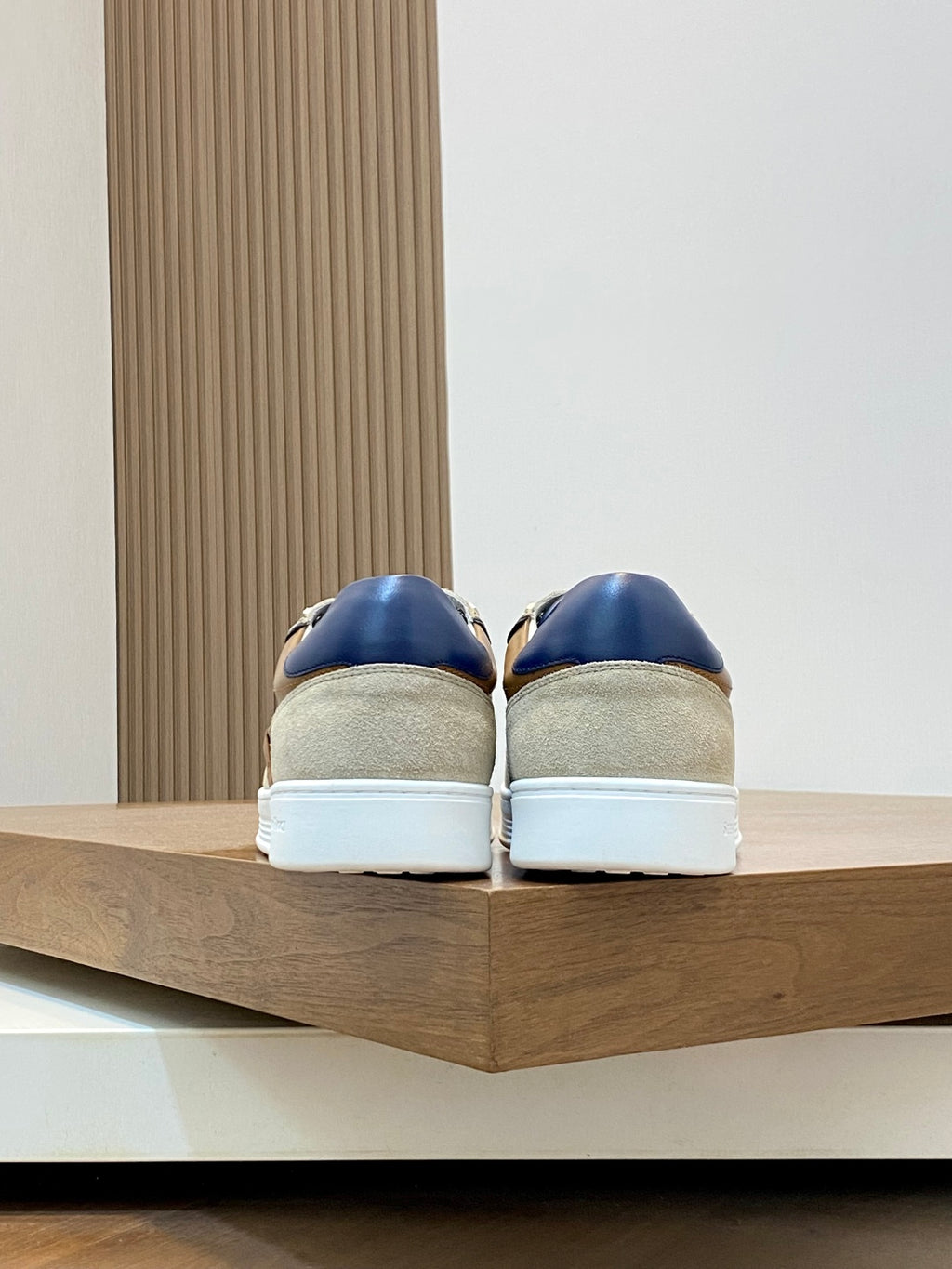 Stefano Ricci  - Luxury Low-Top Sneakers in Suede and Calfskin with Signature Octagon Buckle