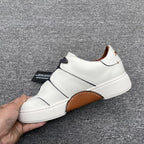 Zegna - Triple Stitch™ Low-Top Sneakers in White Grained Calfskin with Grey Accents