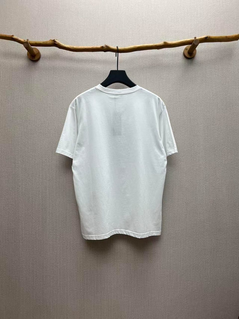 Christian Dior - Couture T-Shirt in White Cotton with Slate Blue Embroidery