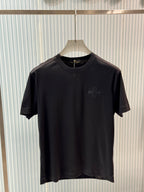 Stefano Ricci - Silk-Cotton T-Shirt in Midnight Black with Embroidered Octagon Logo