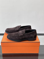 Hermès - Paris Loafers in Ebene Suede Kidskin with Tonal H Detail