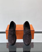 Hermès - Paris Loafers in Ebene Suede Kidskin with Tonal H Detail