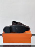 Hermès - Paris Loafers in Ebene Suede Kidskin with Tonal H Detail