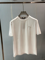 Stefano Ricci - Silk-Cotton T-Shirt in Optic White with Embroidered Octagon Logo