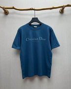 Christian Dior - Couture Embroidered T-Shirt in Petrol Blue