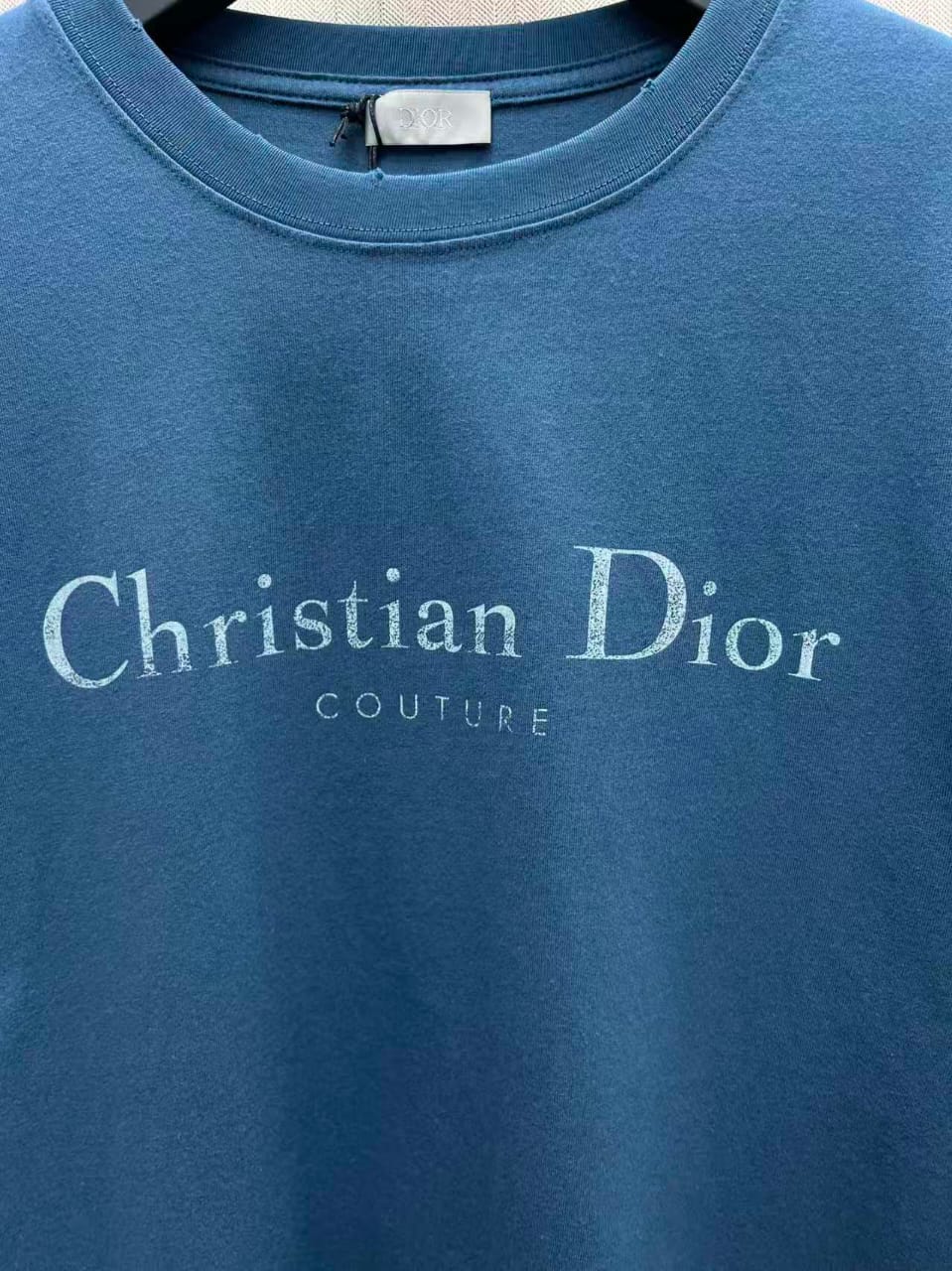 Christian Dior - Couture Embroidered T-Shirt in Petrol Blue