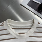 Prada - Striped Cotton T-Shirt with Logo Print