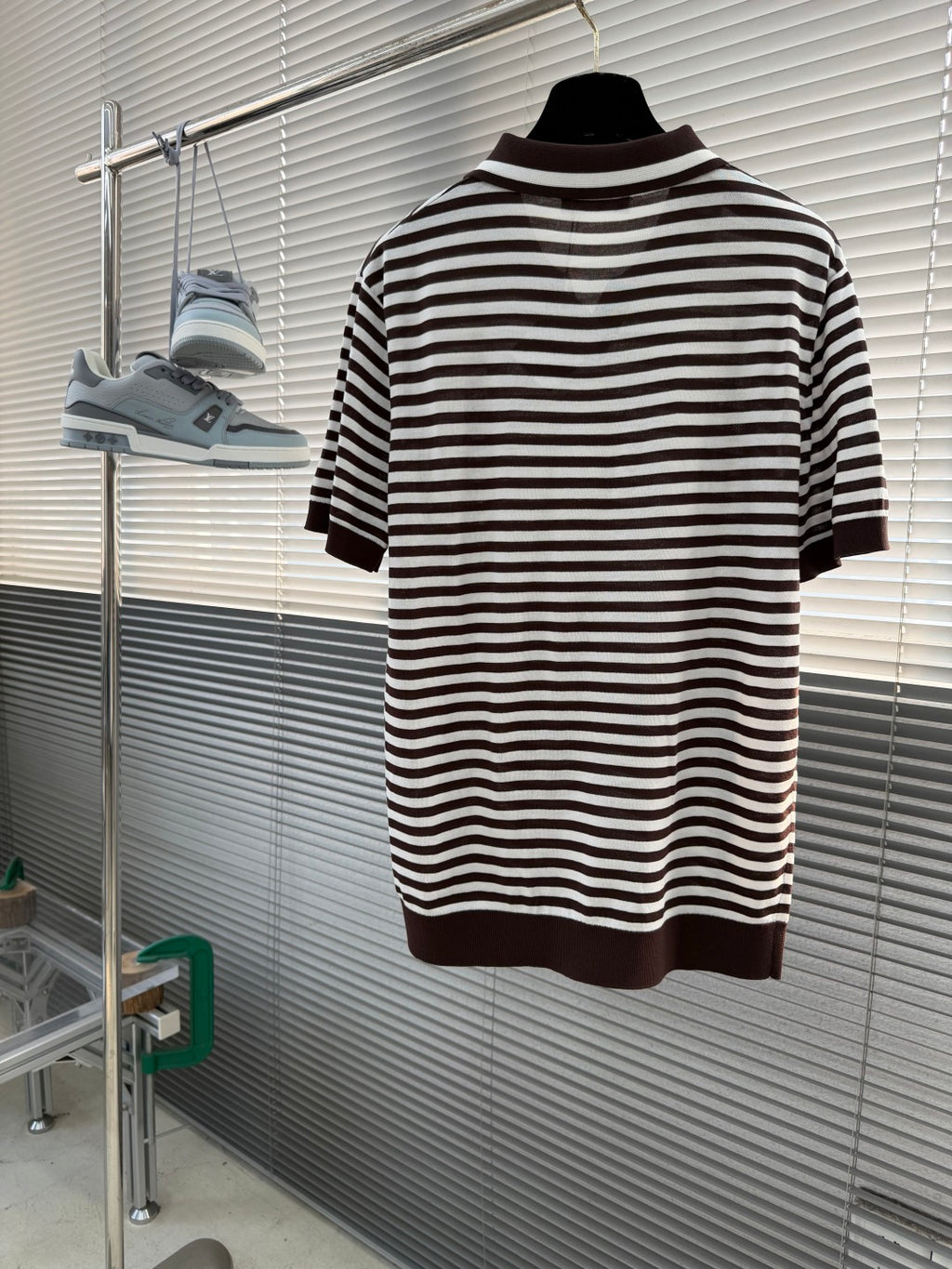 Brunello Cucinelli - Striped Cotton & Silk Knit Polo Shirt