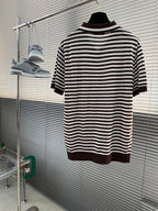 Brunello Cucinelli - Striped Cotton & Silk Knit Polo Shirt