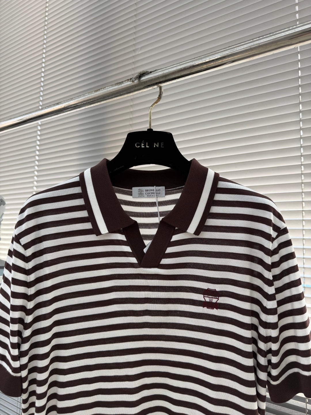 Brunello Cucinelli - Striped Cotton & Silk Knit Polo Shirt