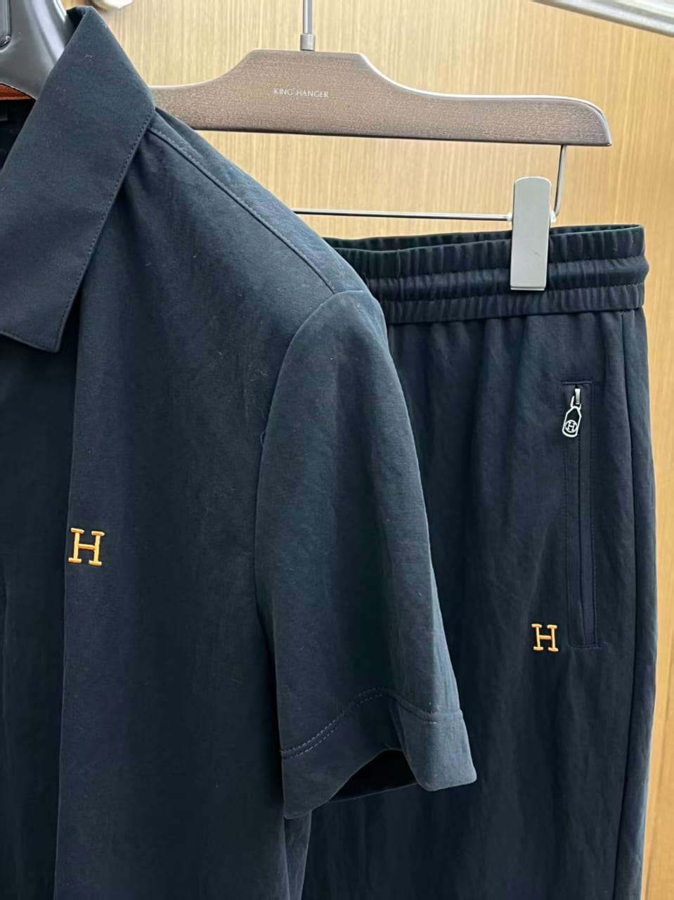 Hermes - Men’s Elite Knit Quarter-Zip Polo and Tailored Jogger Set – Deep Navy