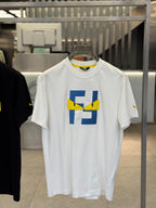 Fendi -White / Black Cotton T-Shirt with Bag Bugs FF Logo Appliqué