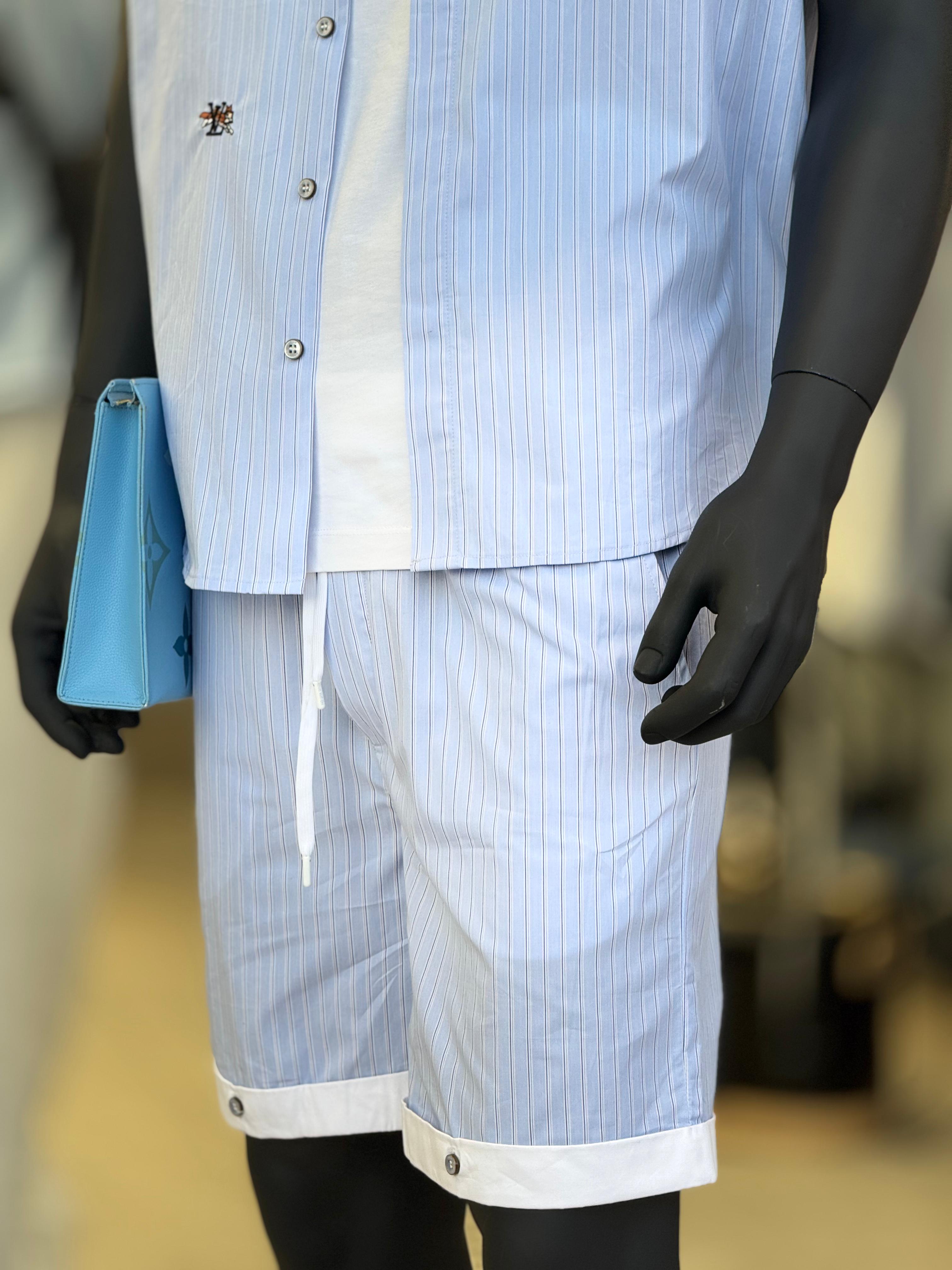 Louis Vuitton - Striped Short-Sleeve Shirt and Shorts Matching Set