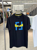 Fendi -White / Black Cotton T-Shirt with Bag Bugs FF Logo Appliqu?
