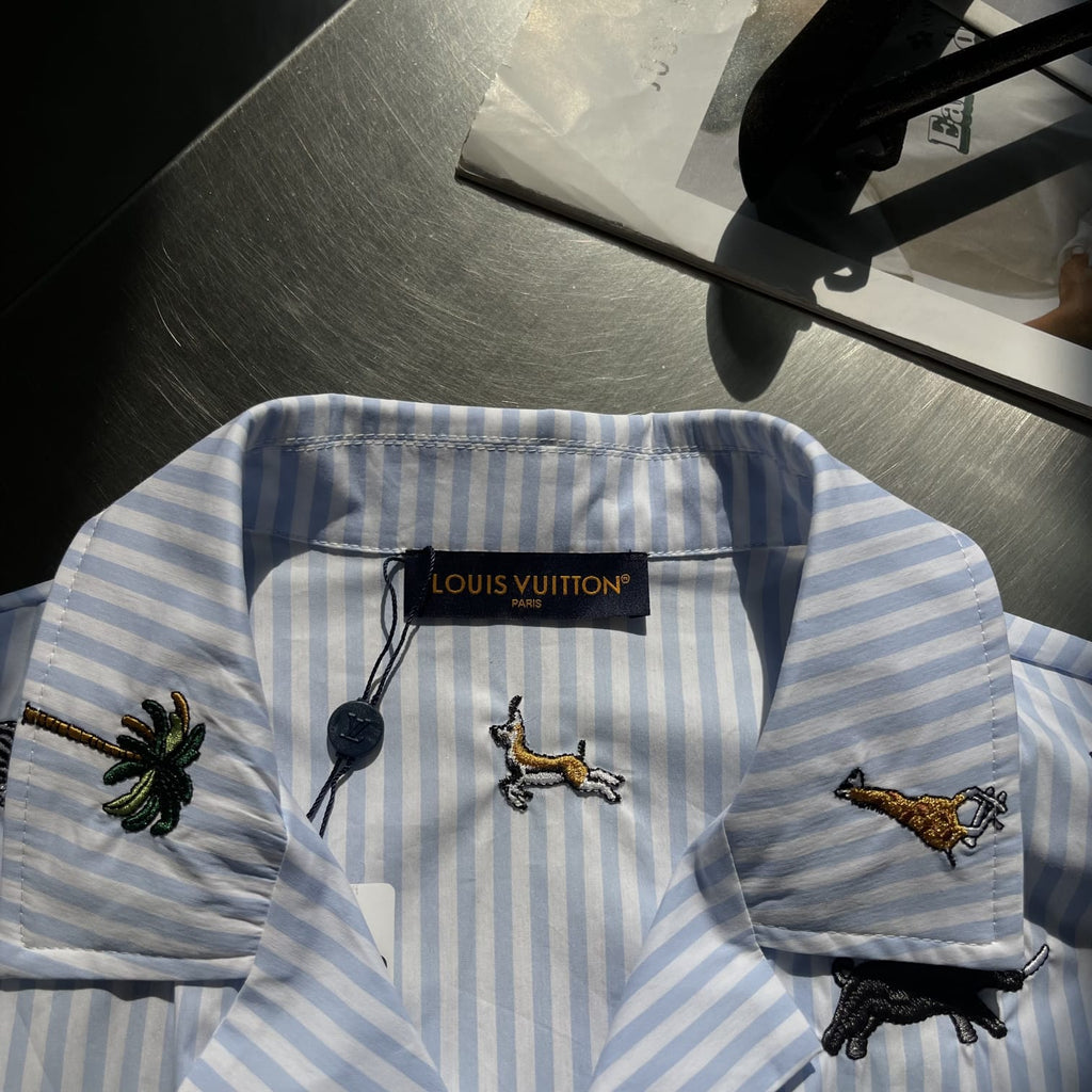 Louis Vuitton - Striped "Safari" Short-Sleeve Shirt and Shorts Set
