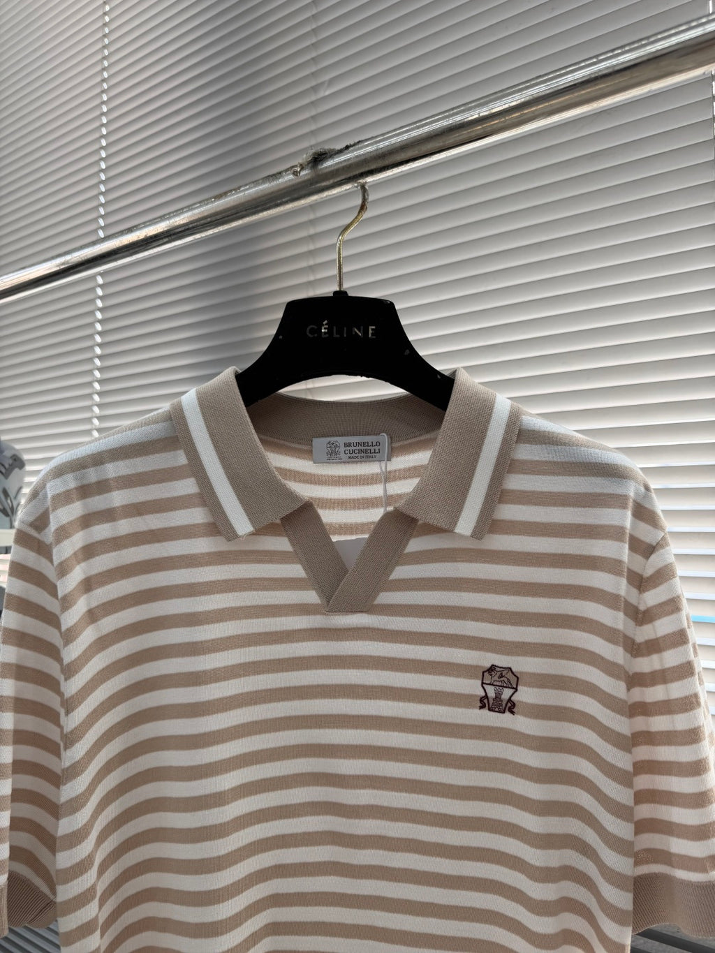 Brunello Cucinelli - Striped Cotton & Silk Knit Polo Shirt