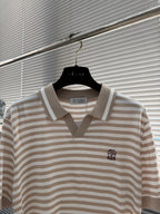 Brunello Cucinelli - Striped Cotton & Silk Knit Polo Shirt