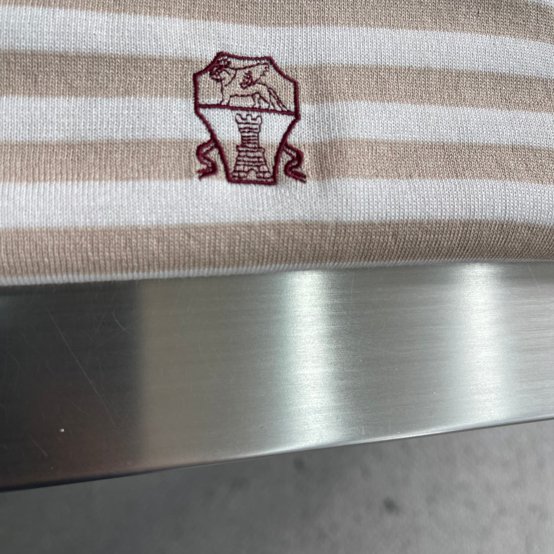 Brunello Cucinelli - Striped Cotton & Silk Knit Polo Shirt