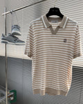 Brunello Cucinelli - Striped Cotton & Silk Knit Polo Shirt
