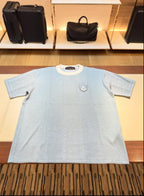 Louis Vuitton - Cable Knit Short-Sleeve Sweater in Sky Blue