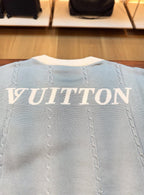 Louis Vuitton - Cable Knit Short-Sleeve Sweater in Sky Blue