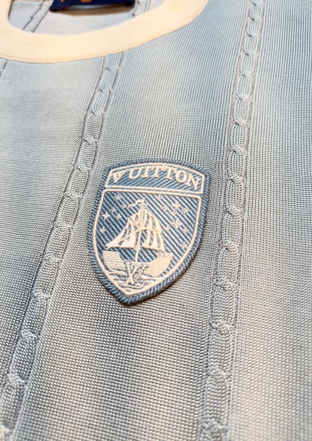 Louis Vuitton - Cable Knit Short-Sleeve Sweater in Sky Blue