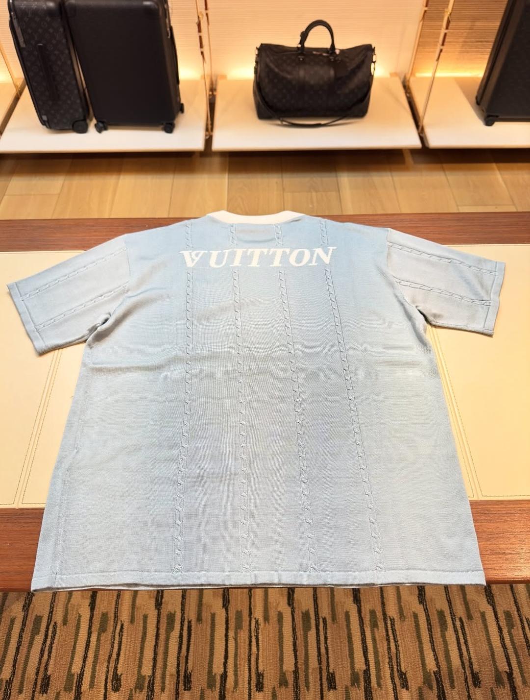 Louis Vuitton - Cable Knit Short-Sleeve Sweater in Sky Blue