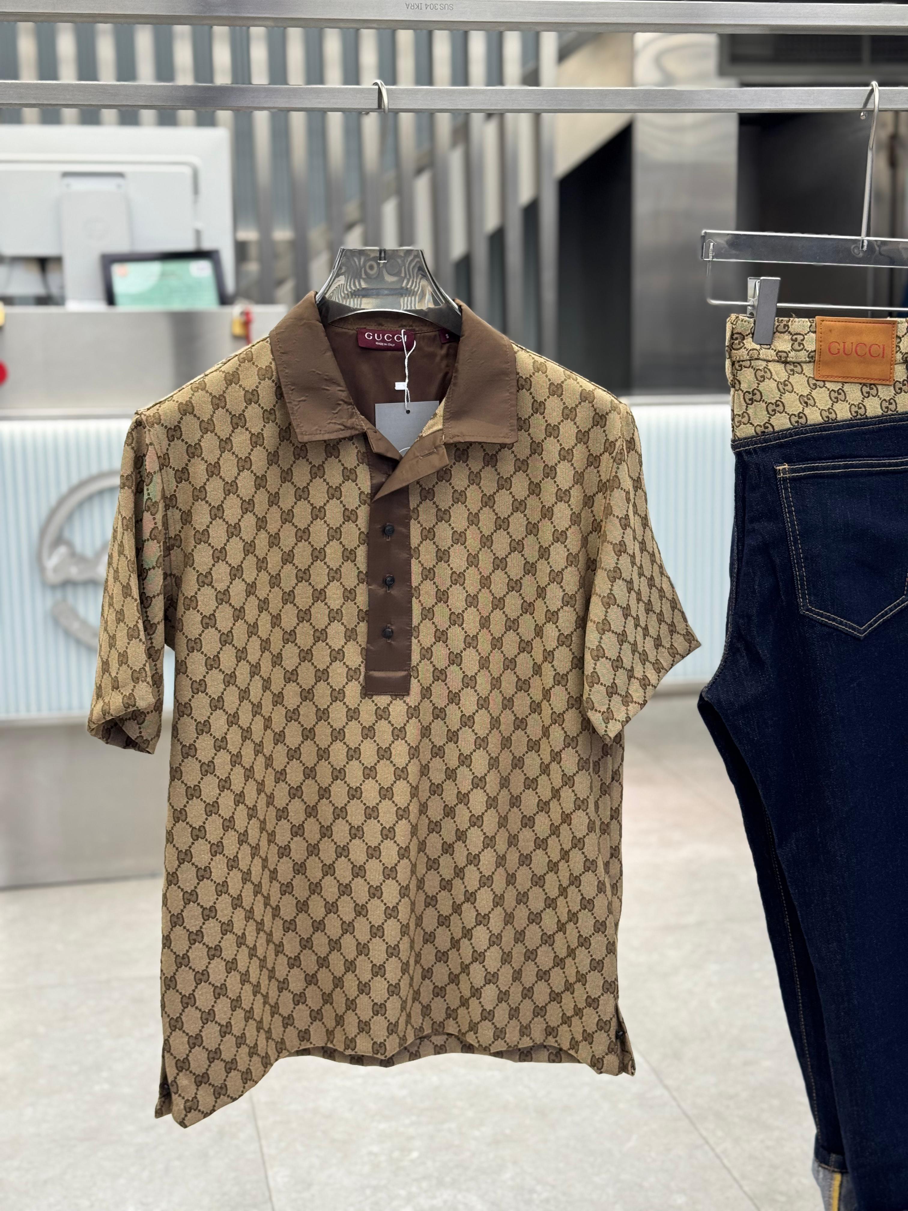 Gucci - Cotton Piqué Polo with Web Stripe Collar