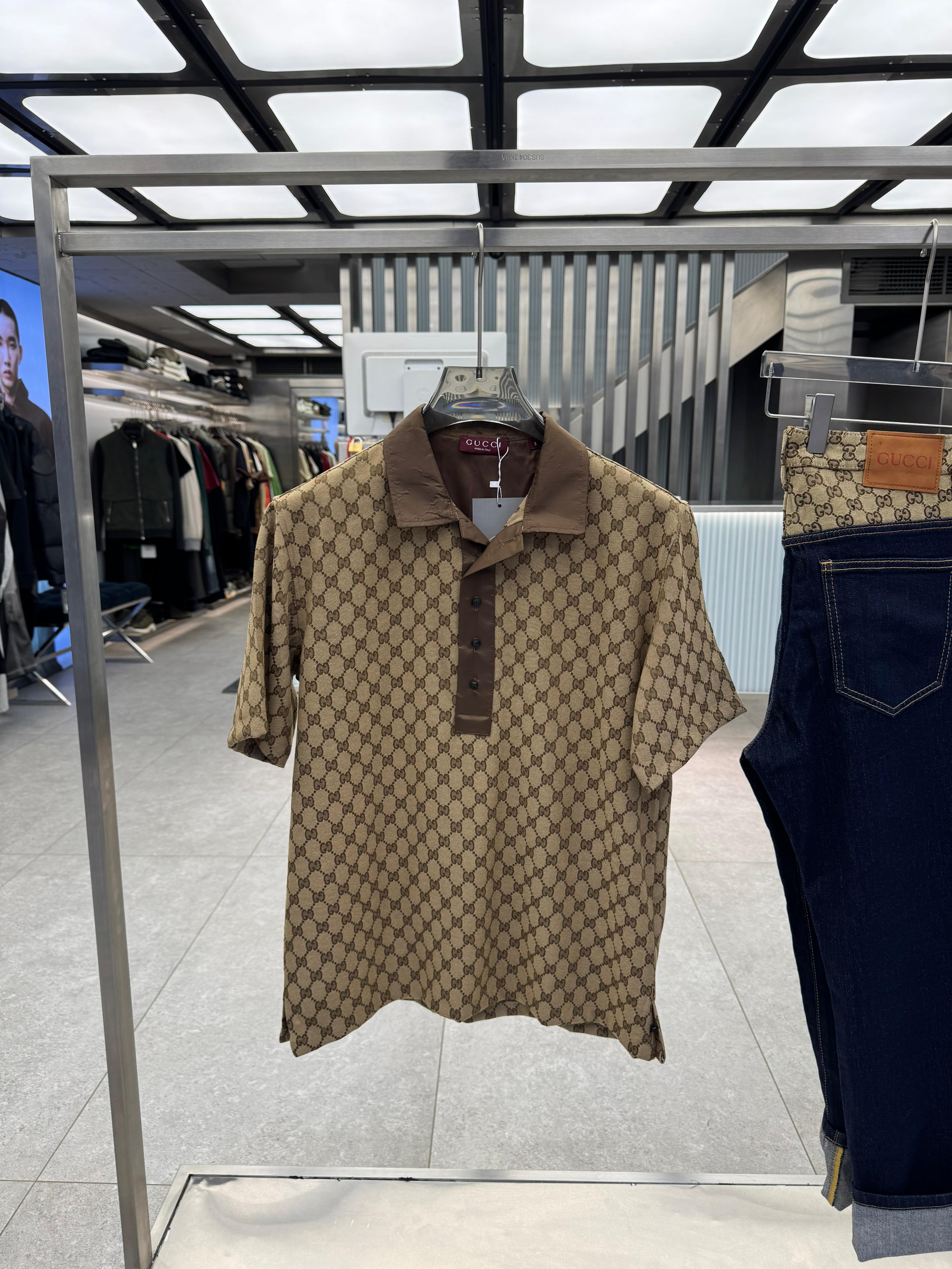 Gucci - Cotton Piqué Polo with Web Stripe Collar