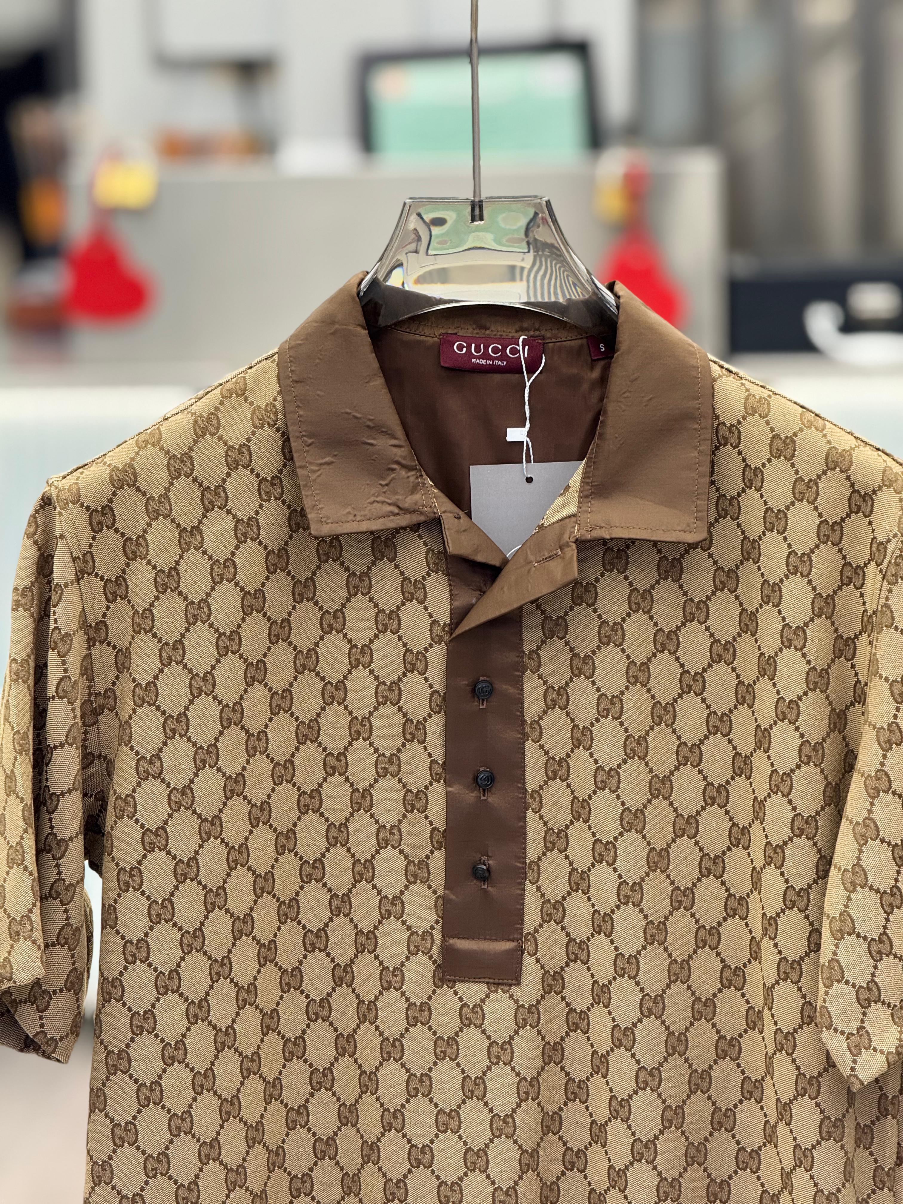 Gucci - Cotton Piqué Polo with Web Stripe Collar