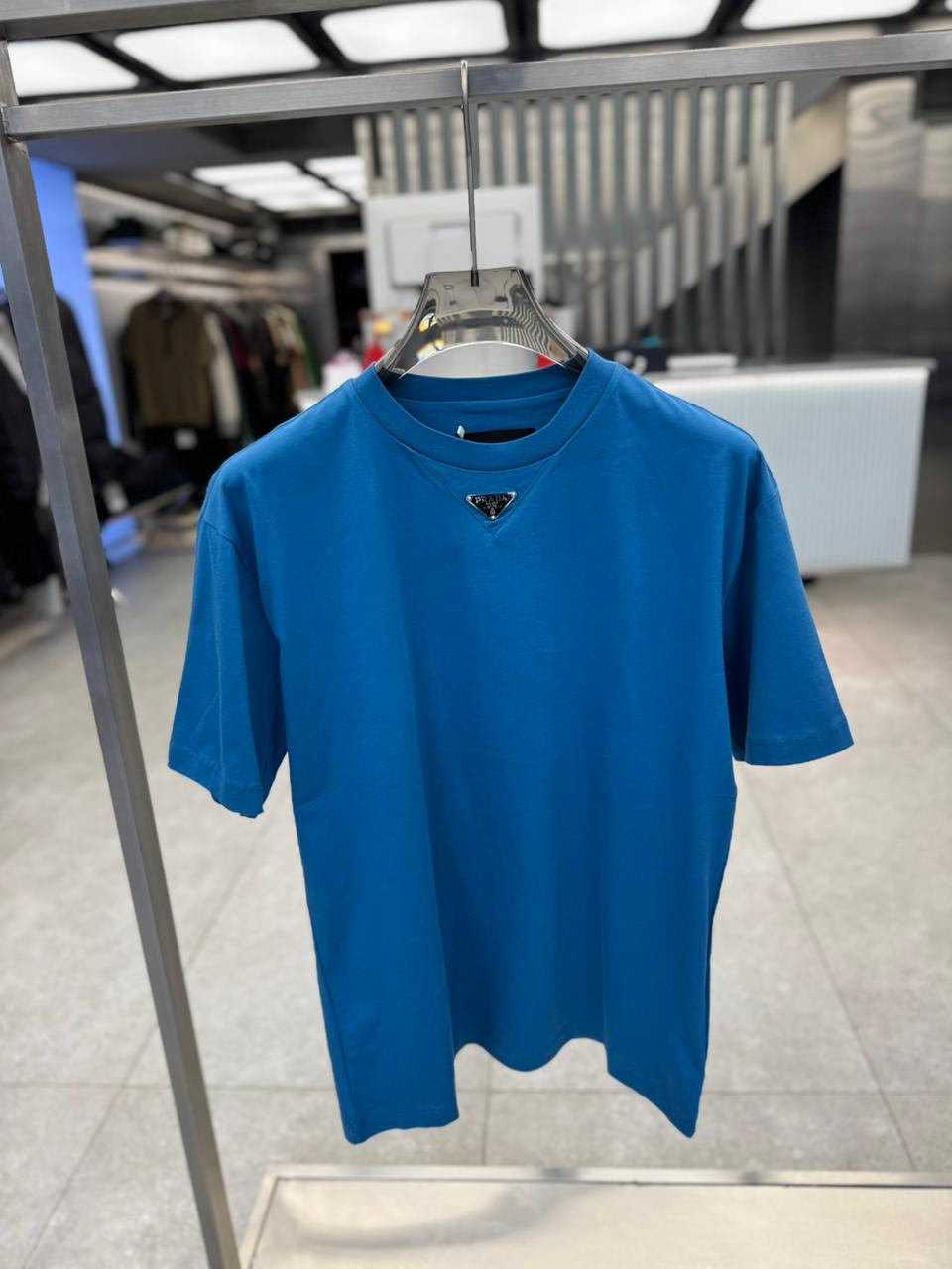 Prada - Enameled Triangle Logo Cotton T-Shirt