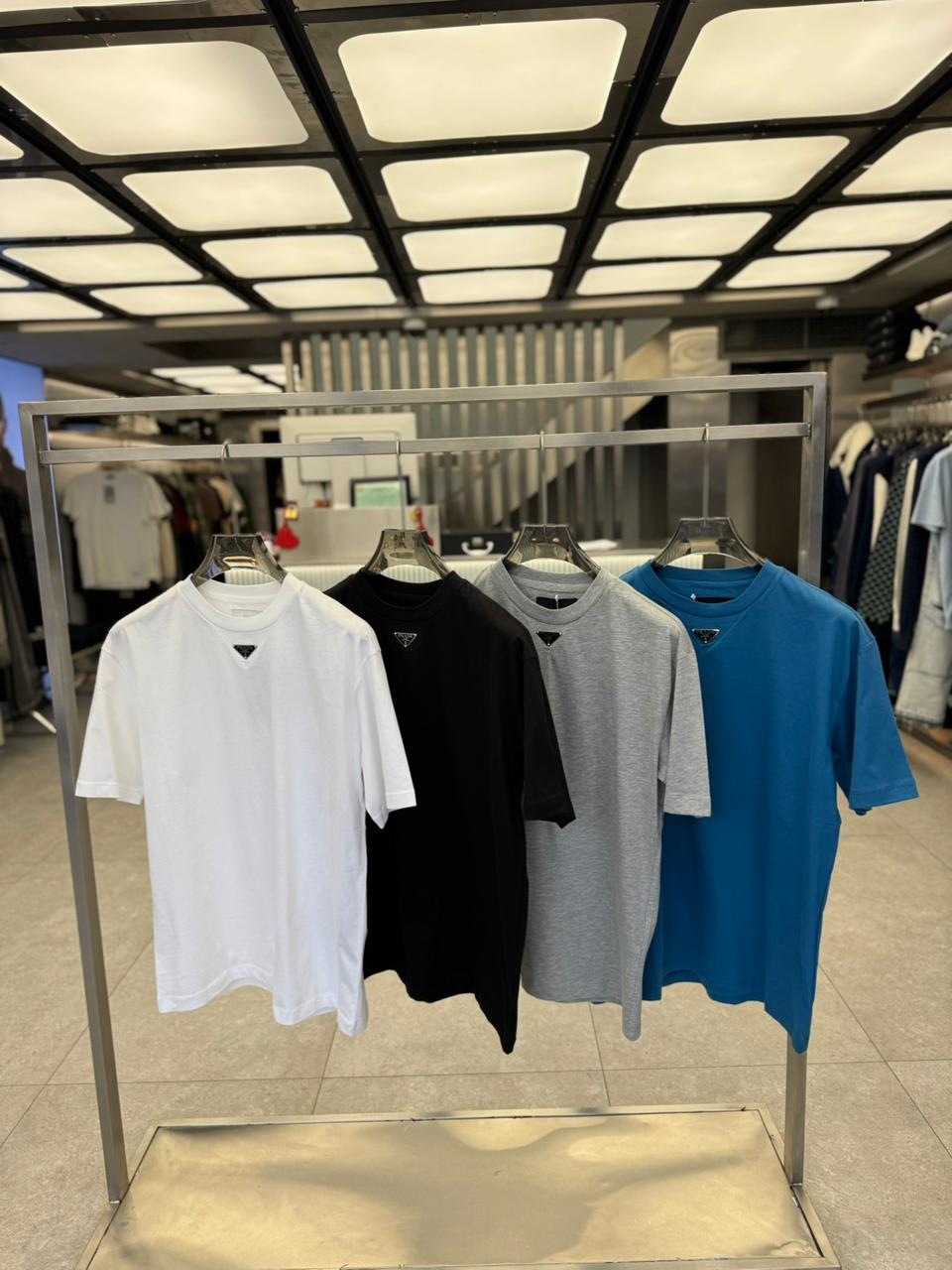 Prada - Enameled Triangle Logo Cotton T-Shirt