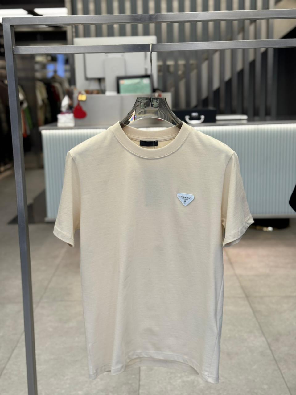 Prada - Enameled Triangle Logo Cotton T-Shirt