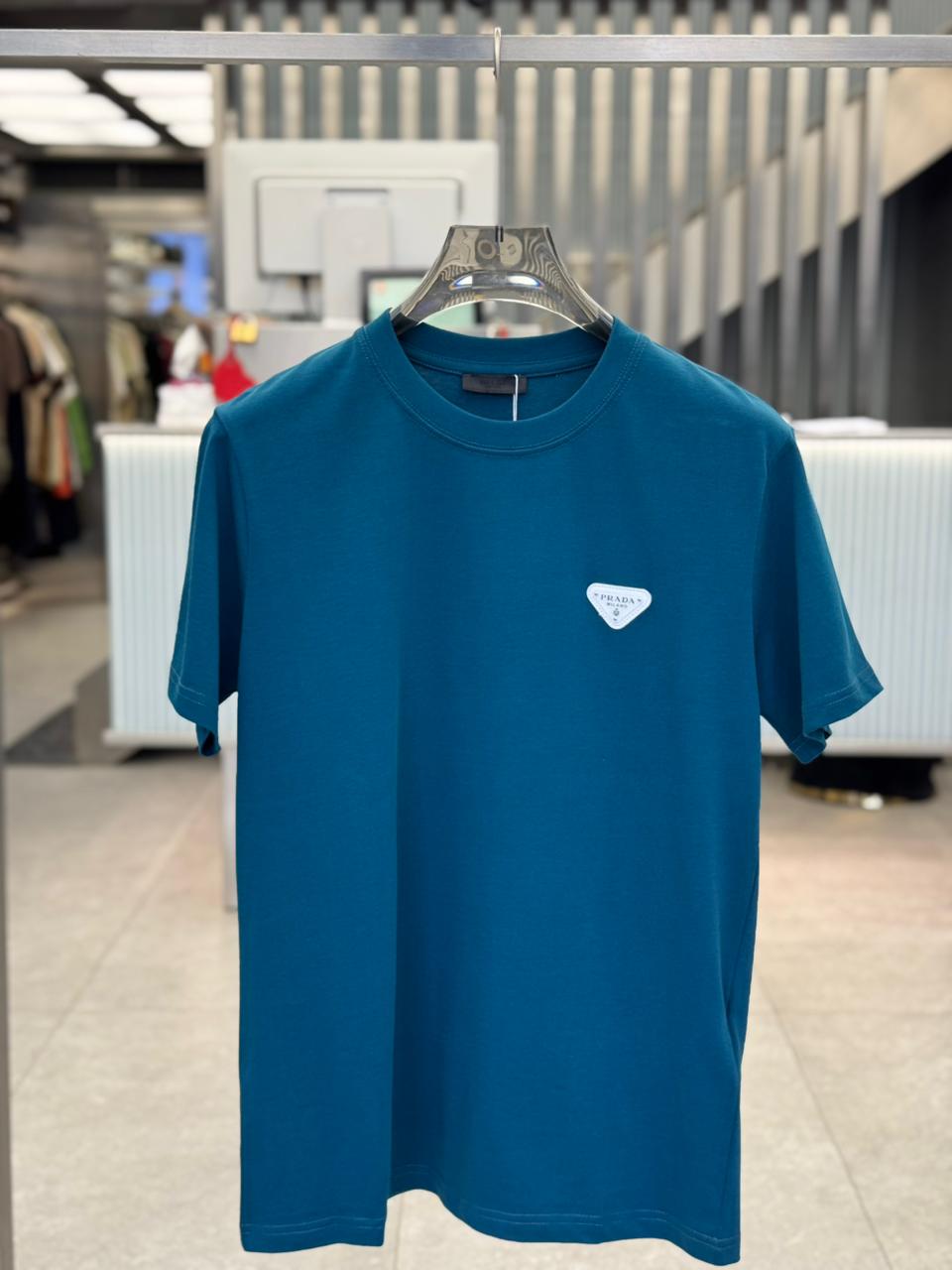 Prada - Enameled Triangle Logo Cotton T-Shirt