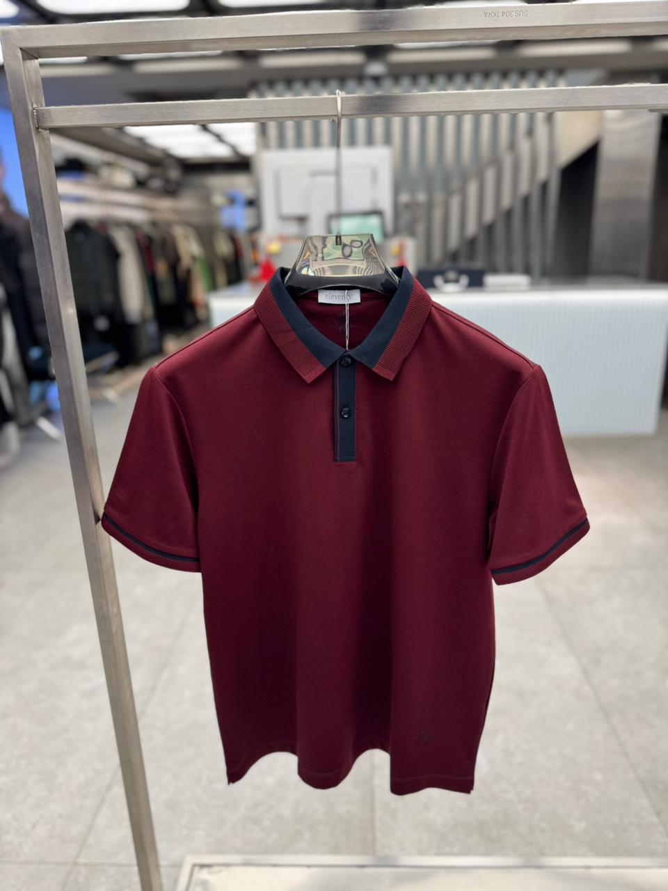 Eleventy - Contrast Collar Piqué Polo Shirt