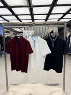 Eleventy - Contrast Collar Piqué Polo Shirt