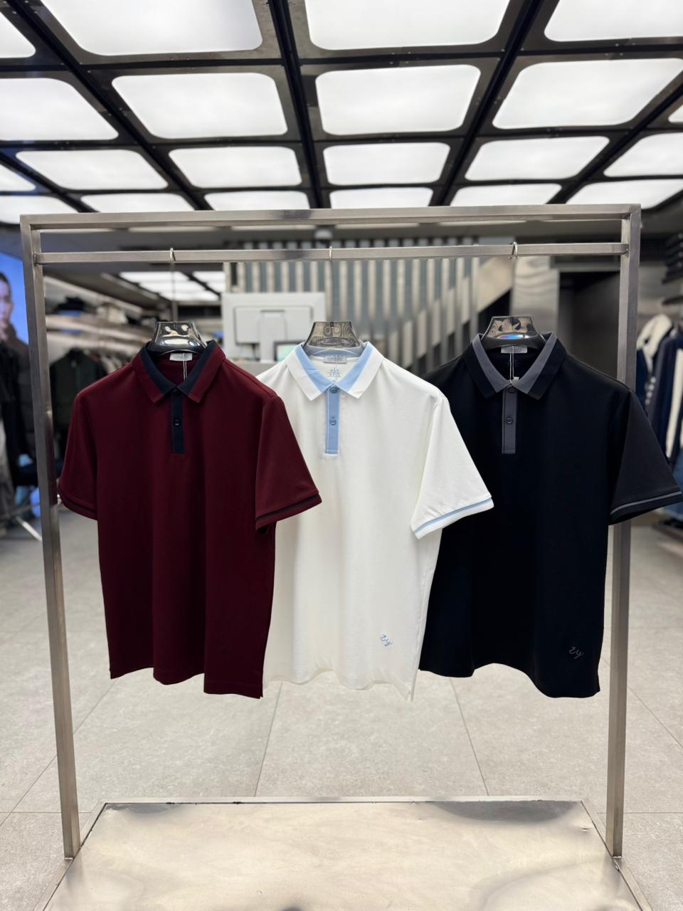 Eleventy - Contrast Collar Piqué Polo Shirt