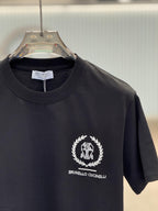 Brunello Cucinelli - Embroidered Crest Cotton T-Shirt